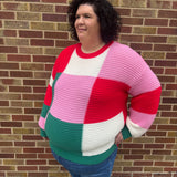 Plus Geometric Knit Sweater