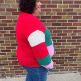 Plus Geometric Knit Sweater