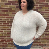 Plus Two Tone Fuzzy Sweater