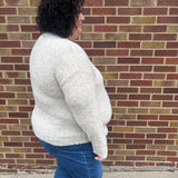 Plus Two Tone Fuzzy Sweater