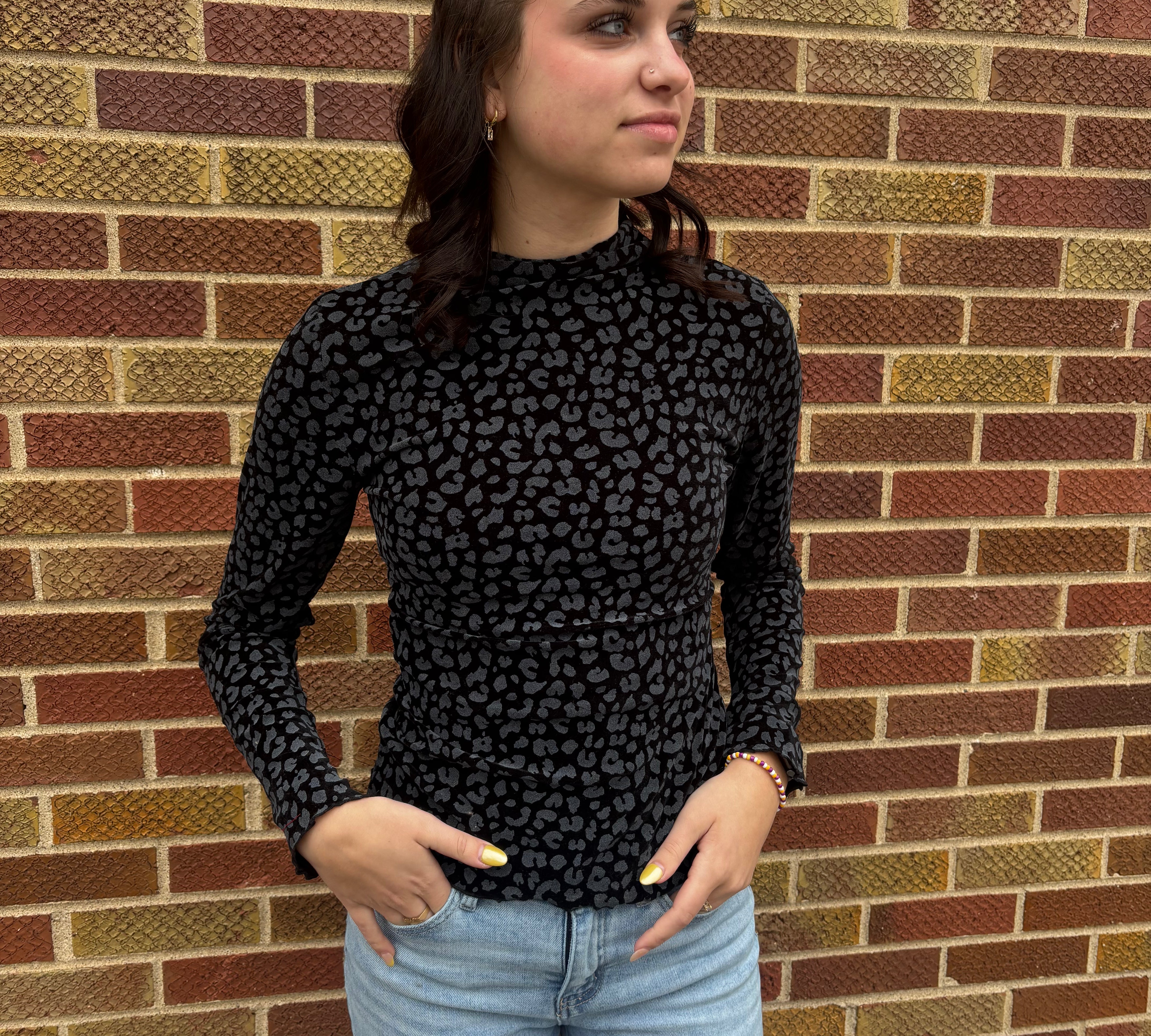 Leopard & Stone Fitted Top