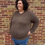 Plus Two Tone Fuzzy Sweater