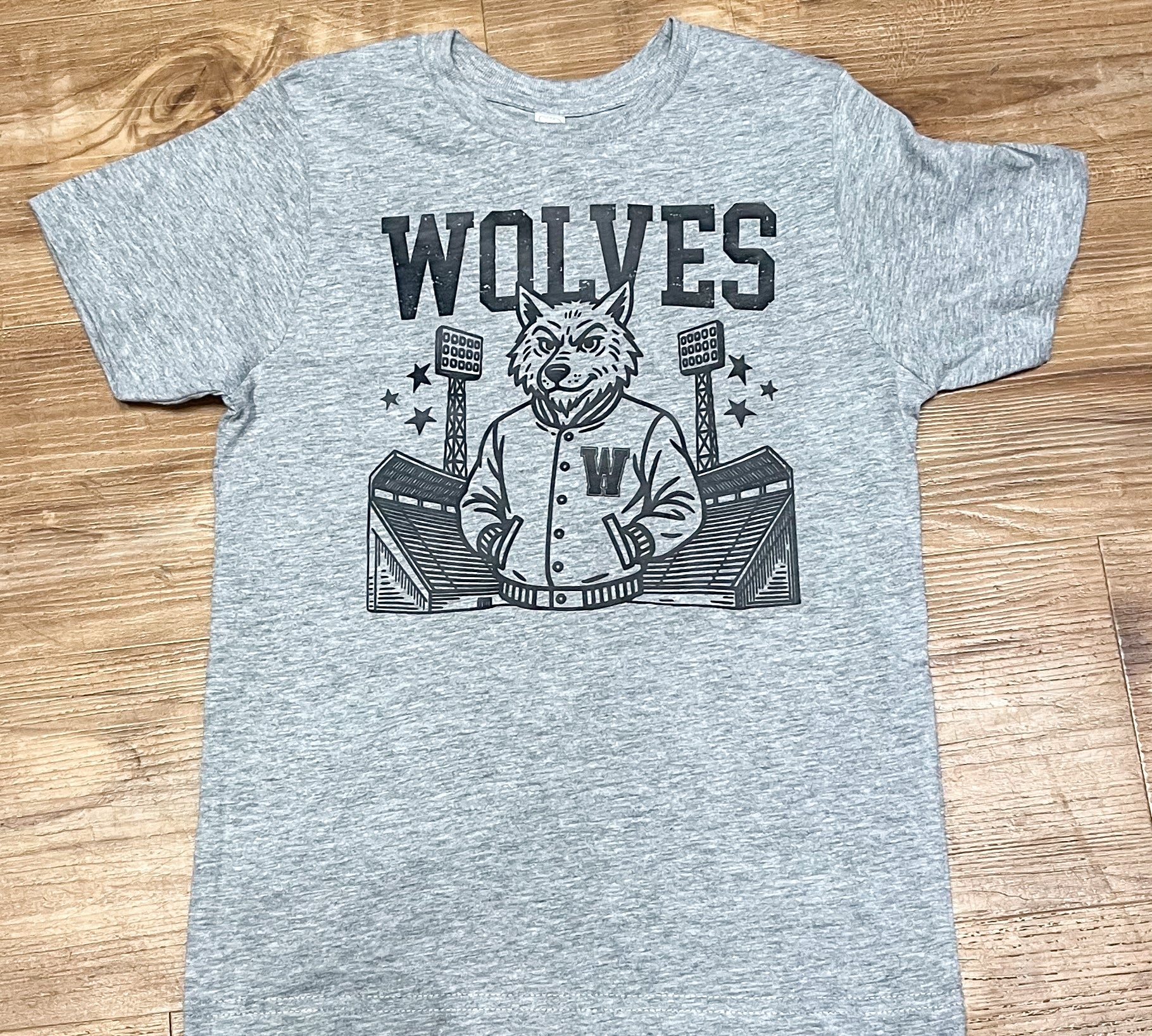 Toddler Letterman Wolves Graphic Tee