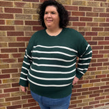 Plus Loose Fit Stripe Sweater