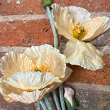 Faux Poppy Flower Pick 33"