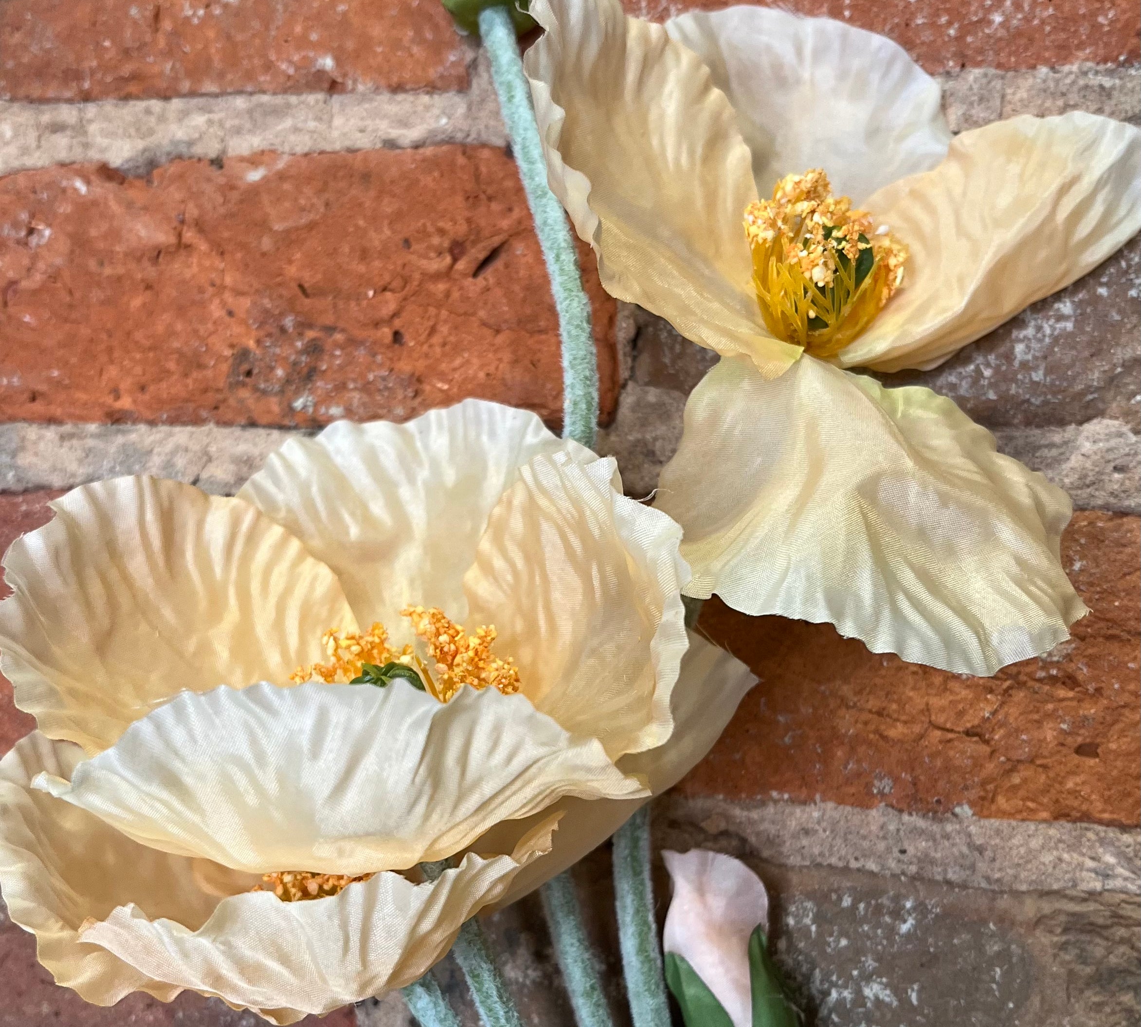 Faux Poppy Flower Pick 33"