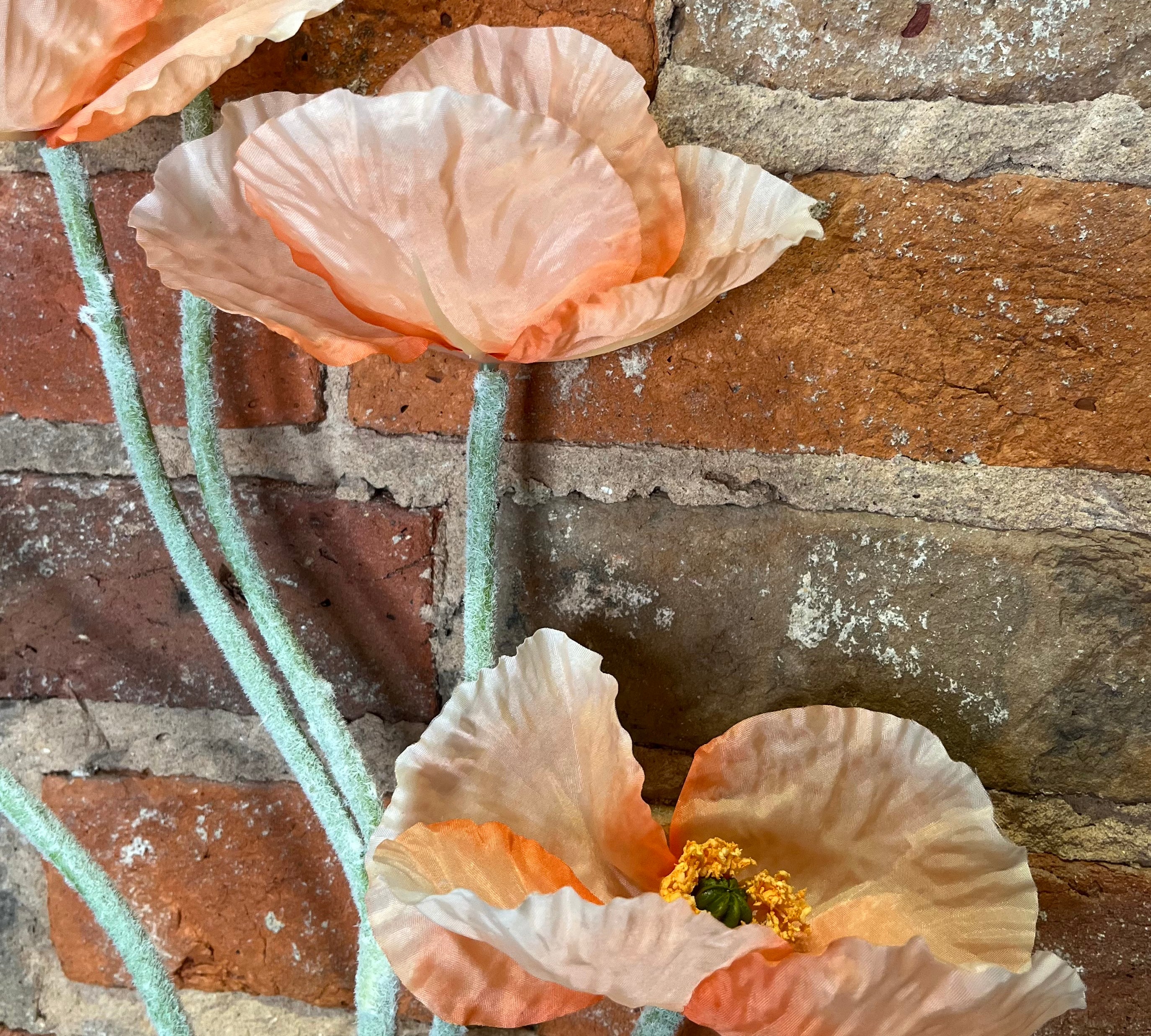 Faux Poppy Flower Pick 33"