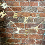 Natural Wool Merry Christmas Garland 30”