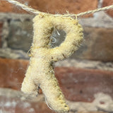 Natural Wool Merry Christmas Garland 30”