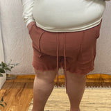 Plus Mineral Wash Shorts w/ Fringed Hem