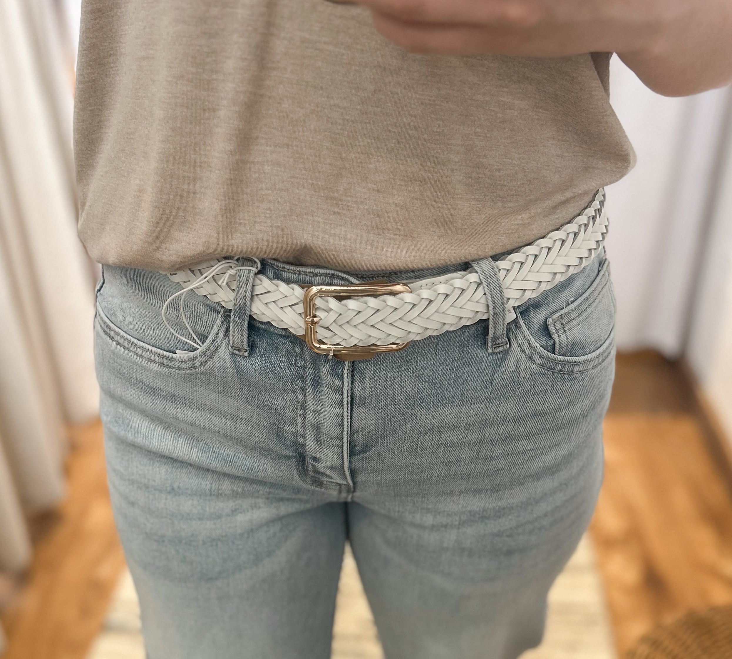 Basic Braided Rectangle Buckle Belt
