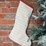 Cotton Slub Stocking w/ Hand Embroidered Kantha Stitch 20”