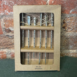 Silver Mercury Glass Icicle Ornaments Box Set of 6