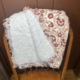 Terracotta Floral Throw w/ Fringe 60x50