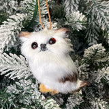Fur Owl on Branch Orn 3”