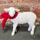 Sheep w/ Red Scarf Orn 5”