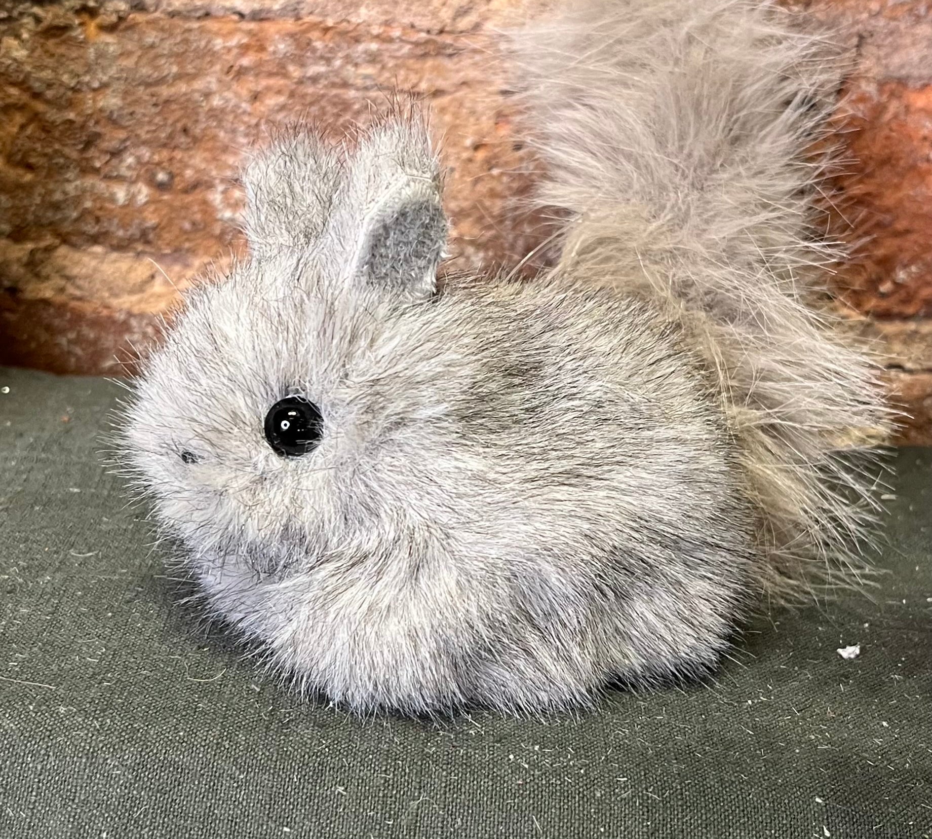 Furry Grey Squirrel Orn. 5.5”