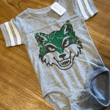 Infant Distressed Wolves Jersey Bodysuit