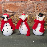 Resin Farm Animal Snowman Orn 4.5”