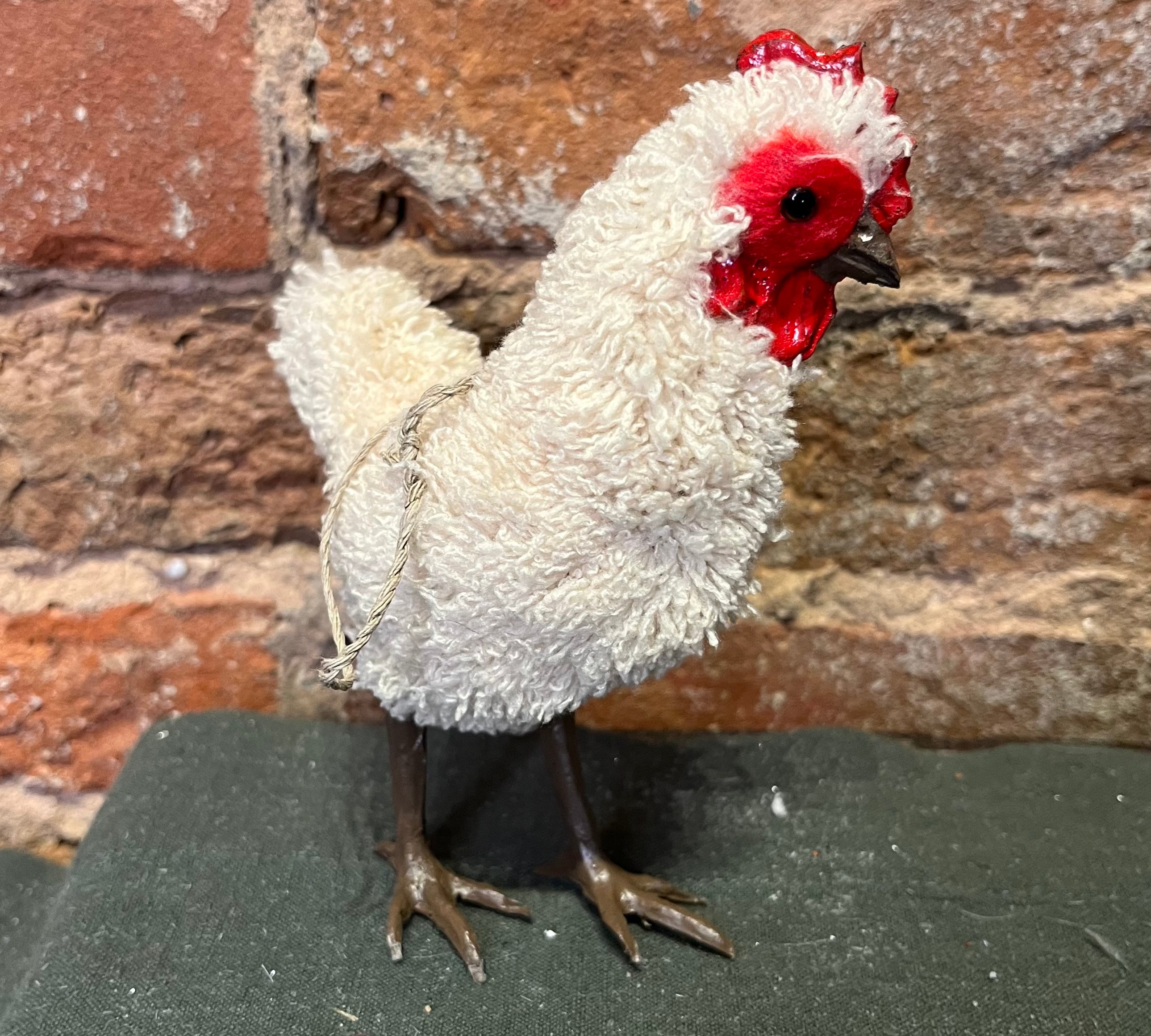 White Fur Hen Orn 5.5”