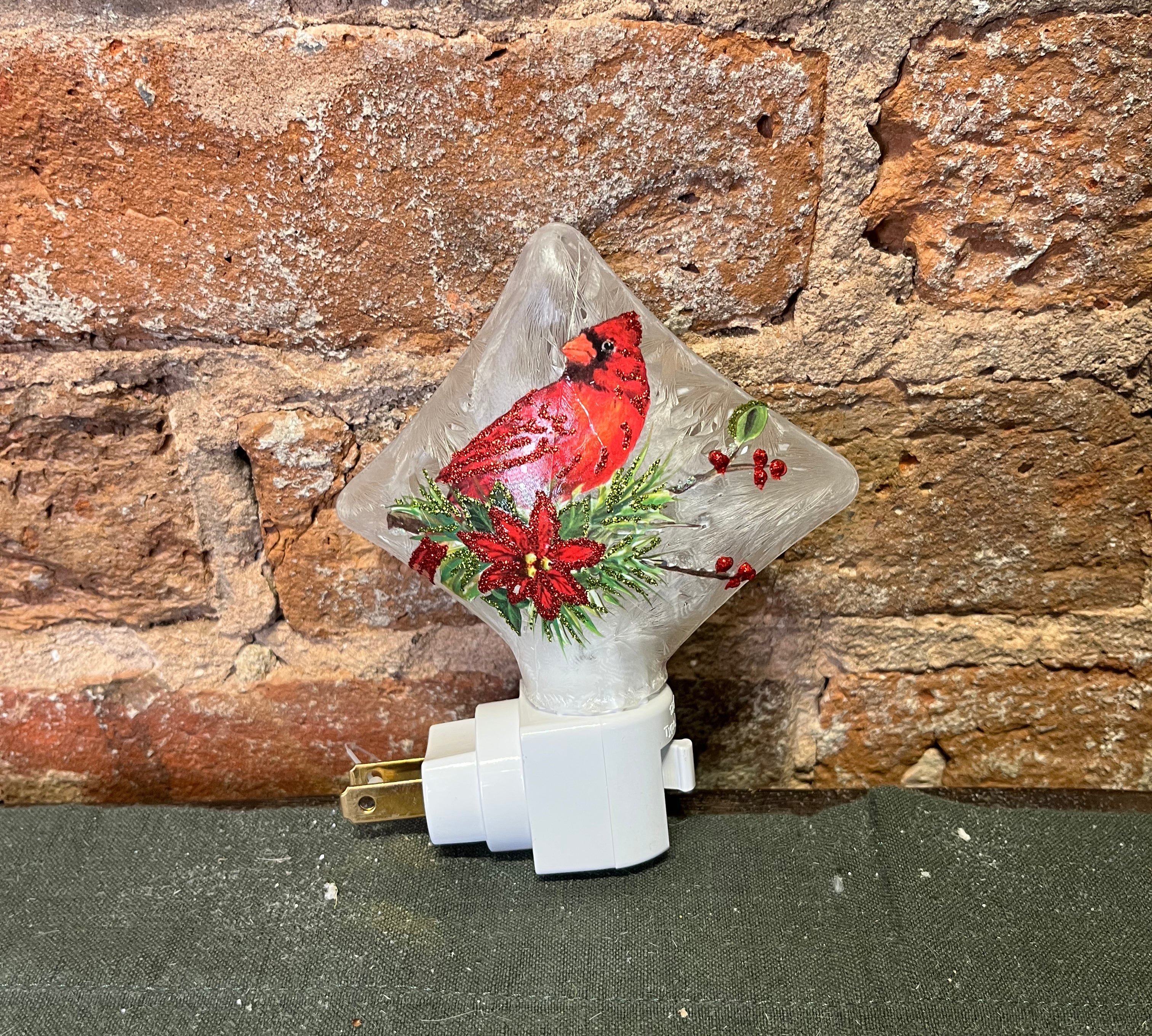 Glass Cardinal Night Light 5.5”