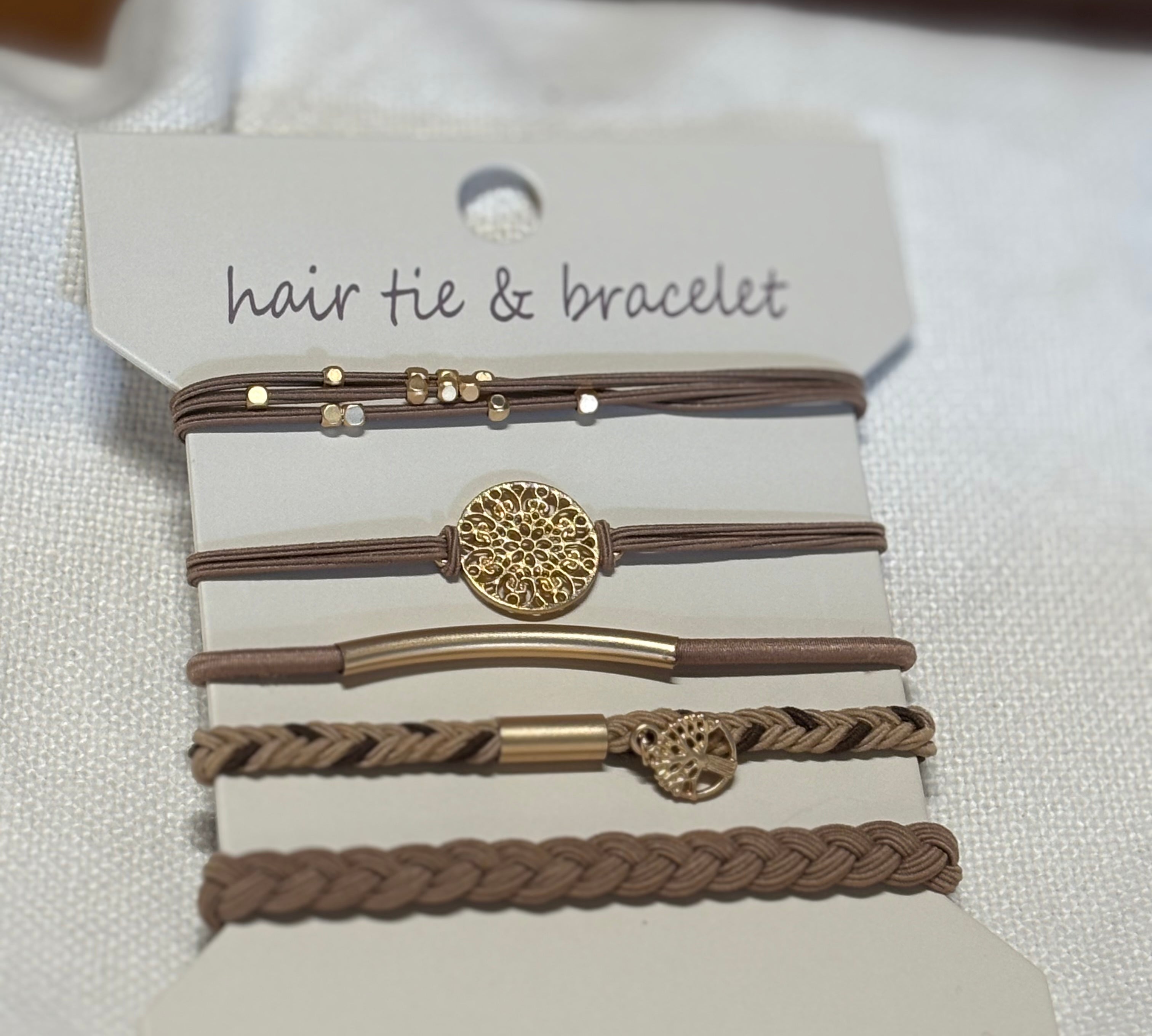 Trendy Neutral Hair Tie Bracelet