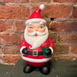 Winking Jolly Standing Santa 12”