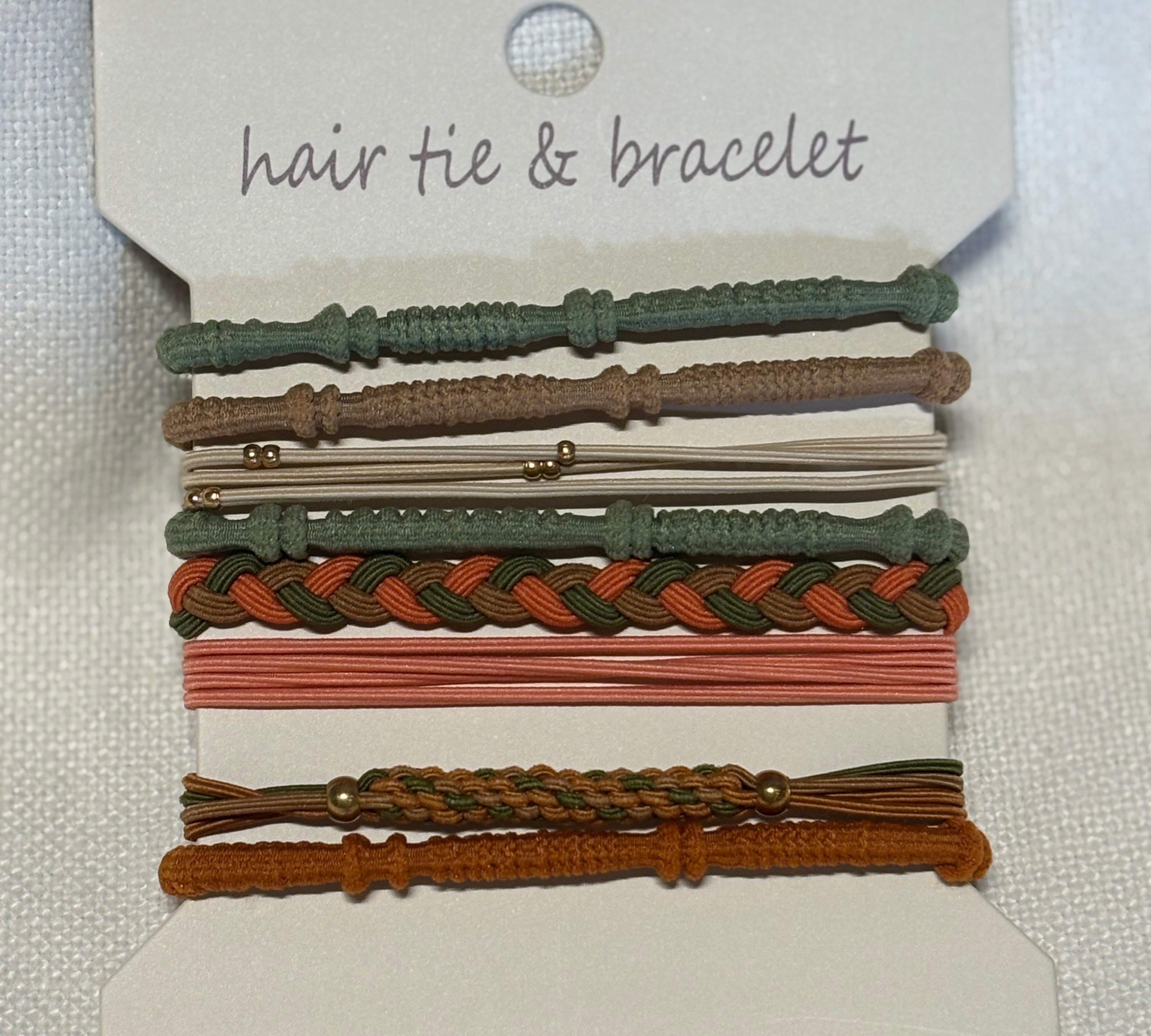Boho Hair Tie Bracelet 8 pc
