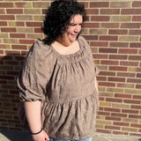 Plus Floral Puff Sleeve Top