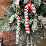 Paper Mache Candy Cane Orn 7”