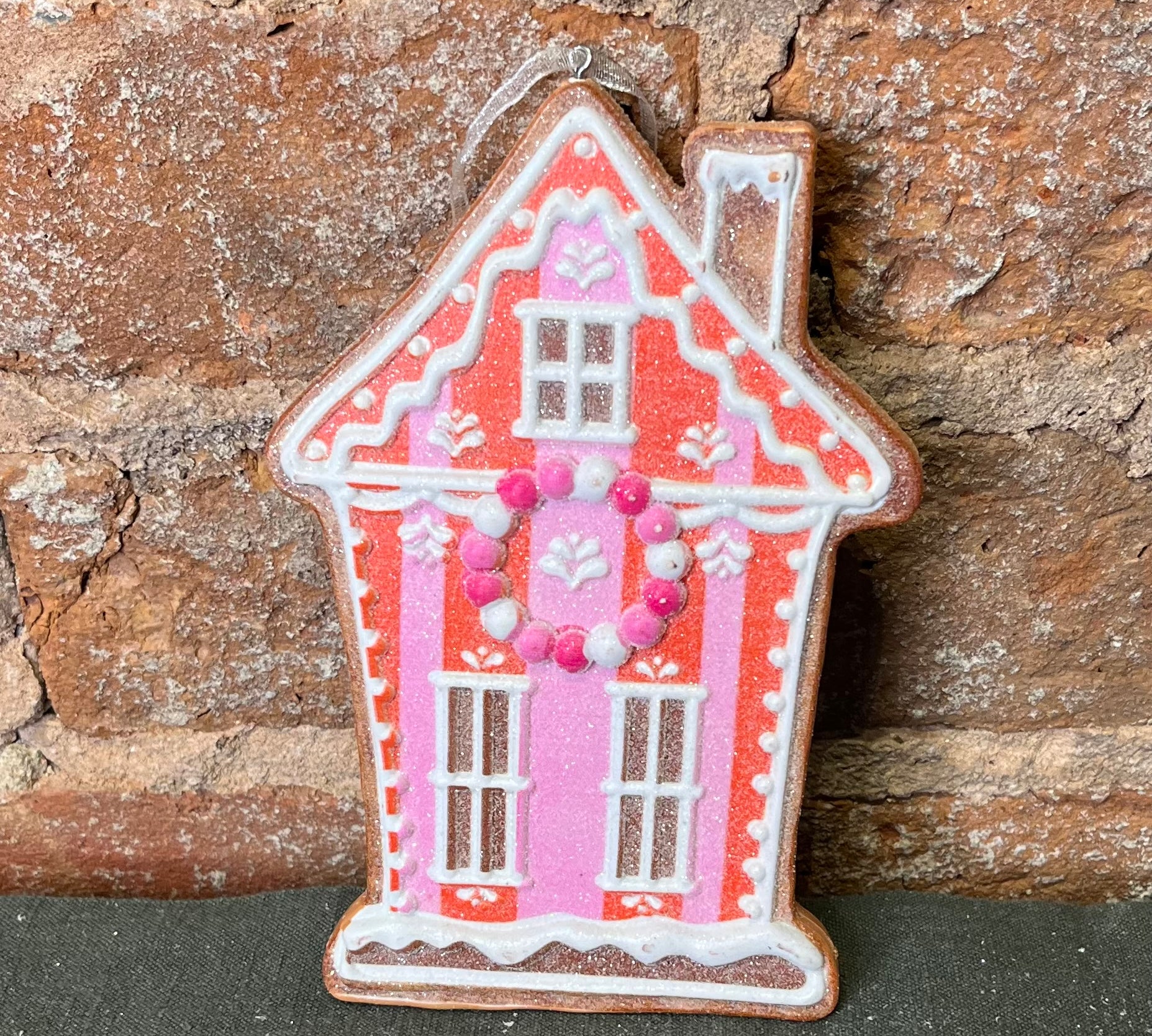 Vivid Jolly Gingerbread House Orn 6”