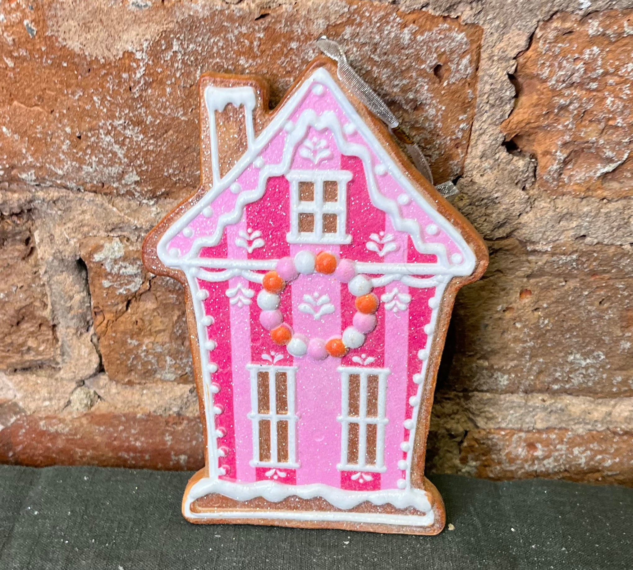 Vivid Jolly Gingerbread House Orn 6”