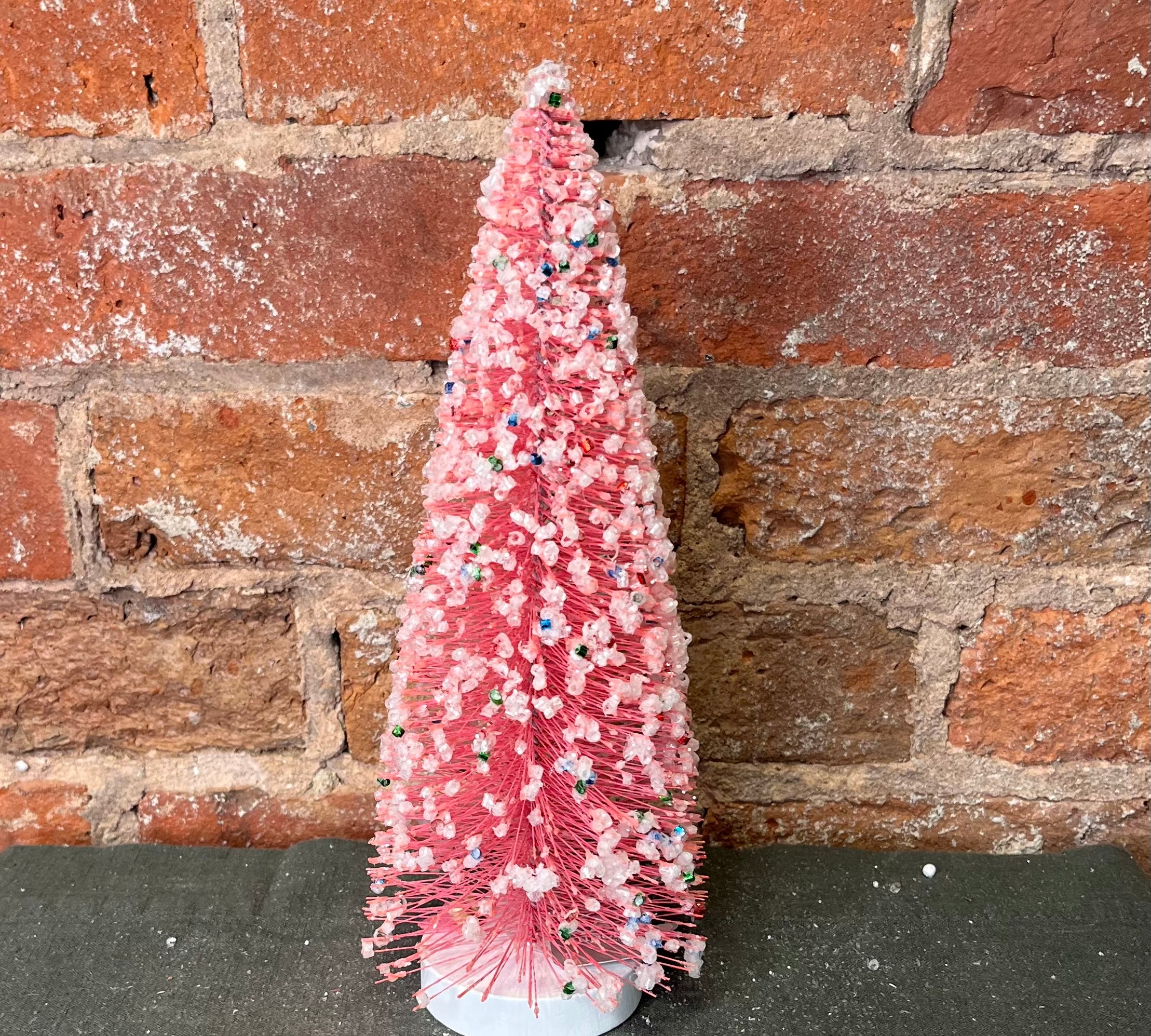 Pink Bottle Brush Tree w/ Sprinkles
