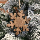 6 Point Natural Mango Snowflake Orn. 3”