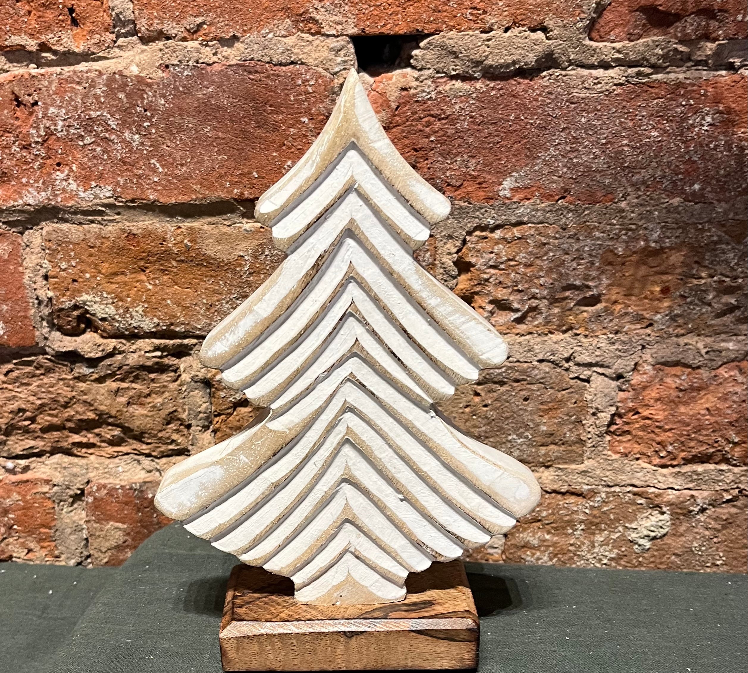 White Washed Tree on Wood Base