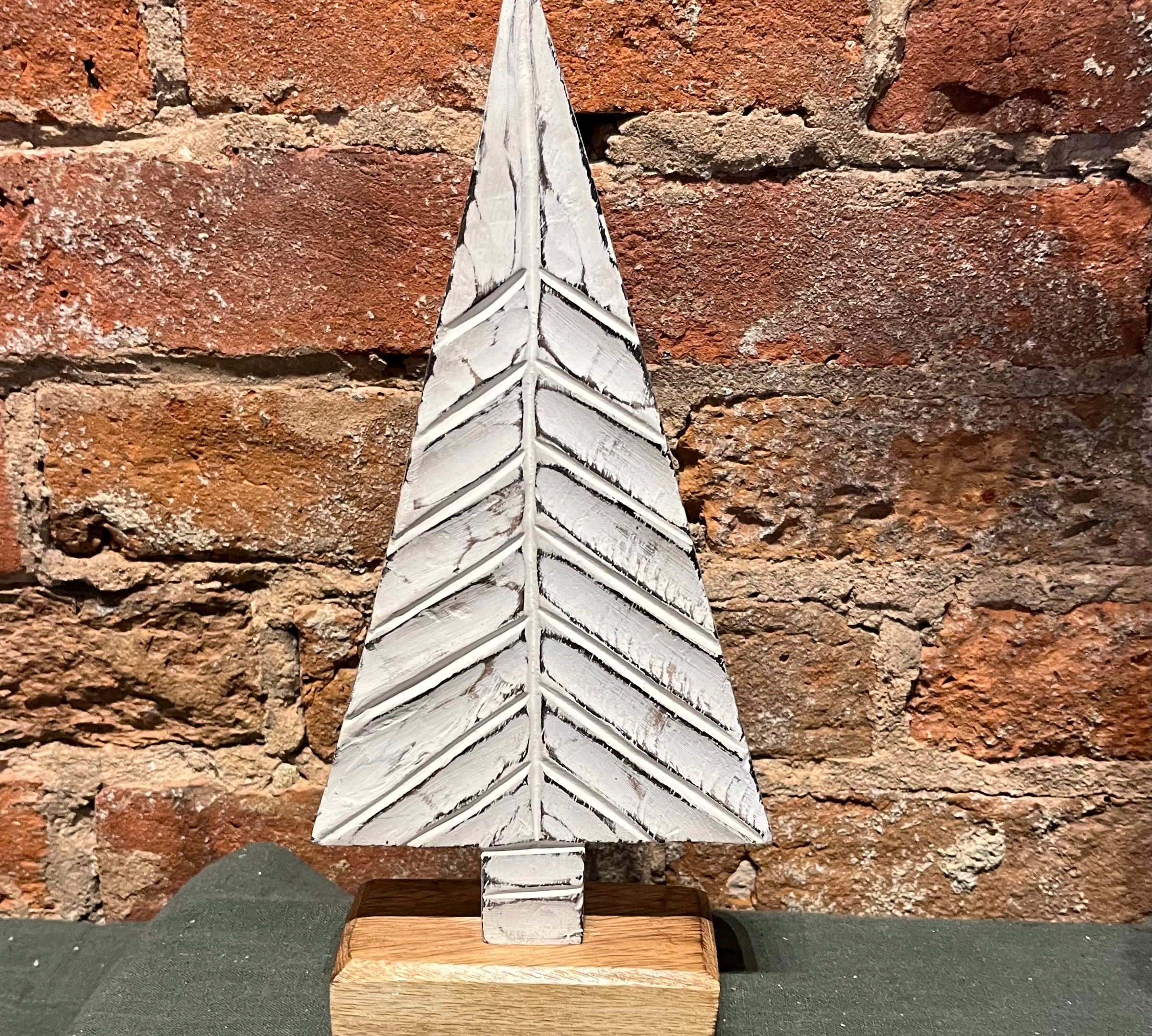 White Washed Tree on Wood Base