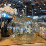 Glass Floral Pumpkin 9”