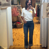 Vervet High Rise Single Cuff Ankle Straight Jeans
