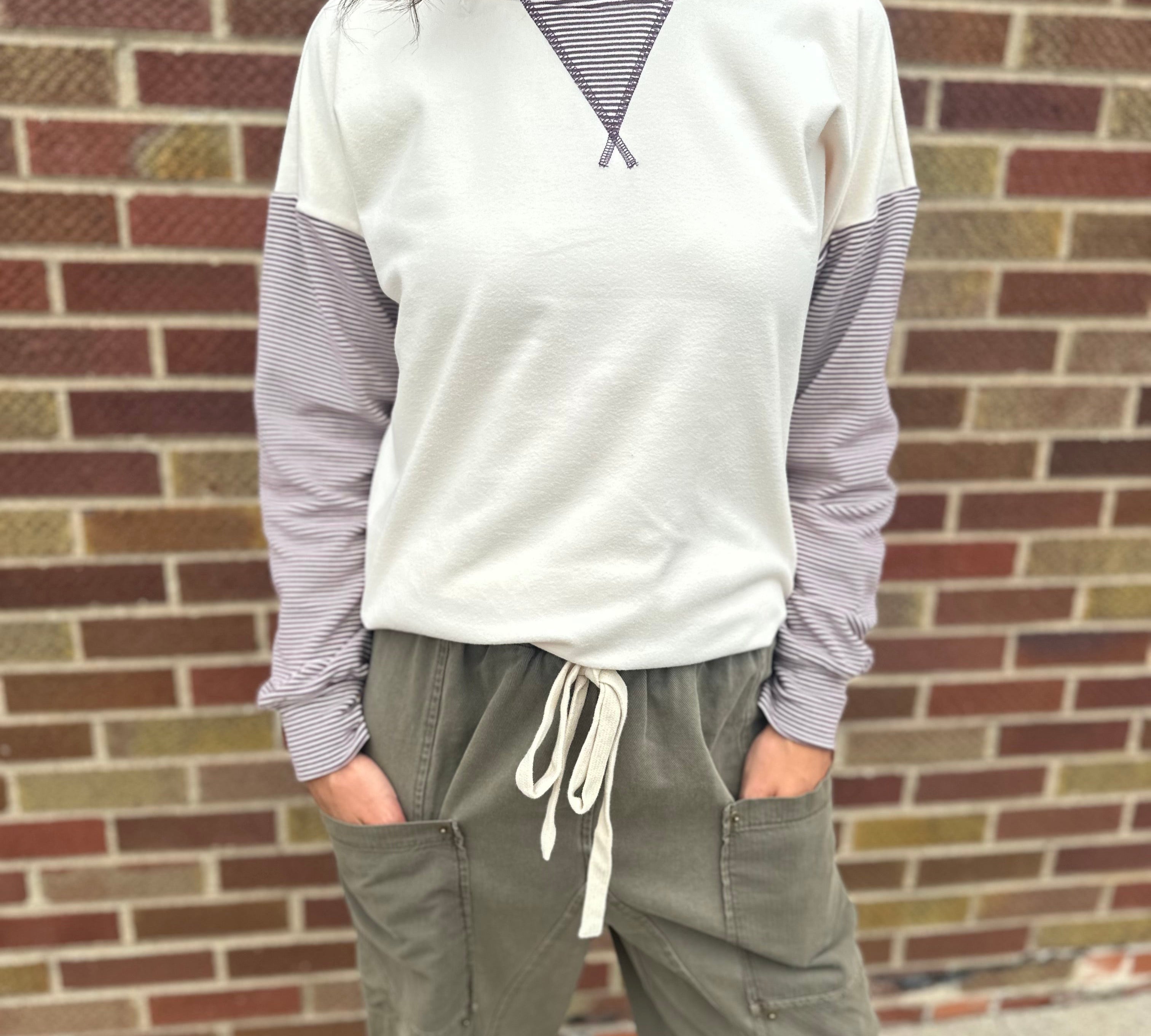 Drop Shoulder Brushed Knit Crewneck