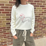 Round Neck Cow Boy Dog Sweater