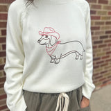 Round Neck Cow Boy Dog Sweater