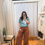 Faded Floral Print Cargo Pant