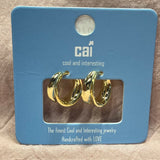 Channel Chunky Plain Hoop Earring