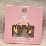 Round Chunky Plain Huggie Hoop Earring