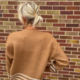 Textured Balloon Sleeve Open Front Cardigan