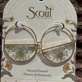 Pressed Flower Hoop Earring