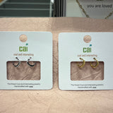 Pave Stone Huggie Earring