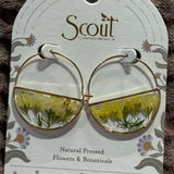 Pressed Flower Hoop Earring