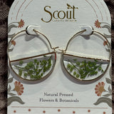 Pressed Flower Hoop Earring