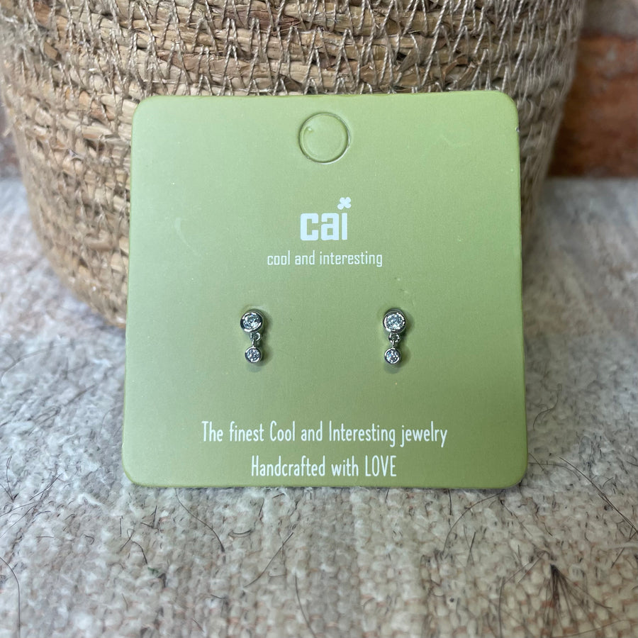 Round Dangle Cz Earring